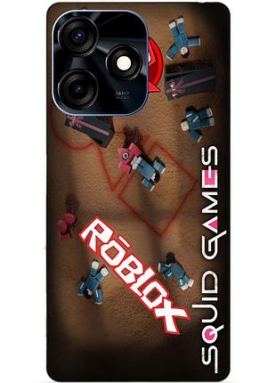 Силиконовый чехол бампер для tecno spark 10c с рисунком roblox игра в кальмара роблокс