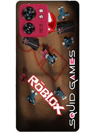 Силиконовый чехол бампер для motorola edge 40 с рисунком roblox игра в кальмара роблокс