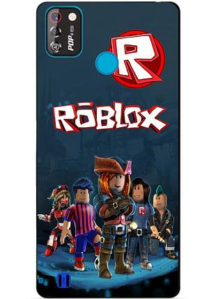 Силиконовый бампер чехол для tecno pop 4 pro с рисунком roblox