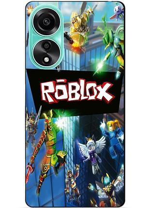 Силіконовий чохол бампер для oppo a78 з картинкою roblox роблокс