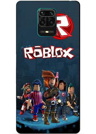 Чехол силиконовый бампер для xiaomi redmi note 9s с рисунком roblox роблокс