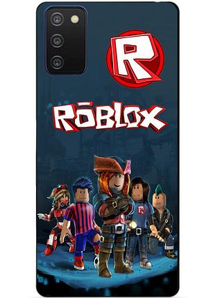 Силиконовый бампер чехол для samsung a03s с рисунком roblox