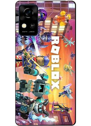 Чехол силиконовый бампер для zte blade a31 с картинкой роблокс roblox