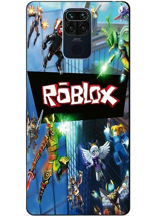 Чехол силиконовый бампер для xiaomi redmi note 9 с картинкой roblox роблокс