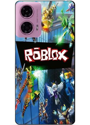 Чехол силиконовый бампер для motorola moto g24 с картинкой roblox роблокс