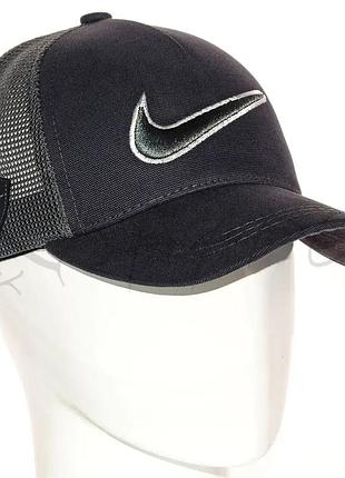 Бейсболка летняя с сеткой unisex кепка брендовая из хлопка универсальная nike bth20880 темно-серый