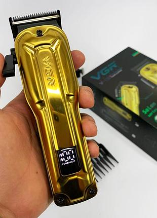 Аккумуляторная машинка для стрижки vgr v-138 4 насадки 7000 rpm 2500 mah led display top shop ua_