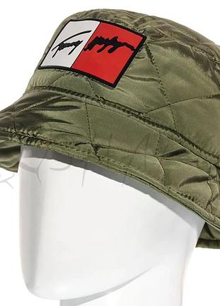 Панама универсальная брендовая утепленная флисовой подкладкой tommy hilfiger pks20959 хаки