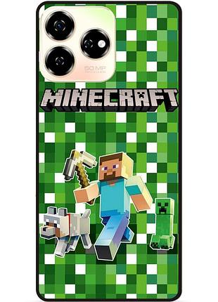 Чехол силиконовый бампер для zte nubia v60 стив minecraft крипер майнкрафт