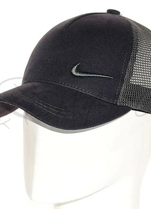 Бейсболка літня з сіткою unisex брендова кепка з бавовни універсальна nike bth20892 темно-сірий