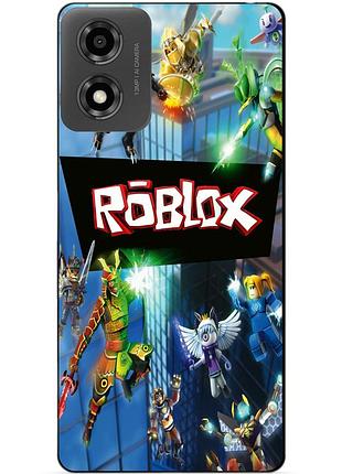 Силіконовий чохол бампер для motorola moto e14 з картинкою roblox роблокс