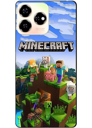 Чехол силиконовый бампер для zte nubia v60 с рисунком minecraft майнкрафт