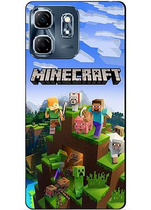 Чехол силиконовый бампер для infinix smart 9 (x6532) с рисунком minecraft майнкрафт