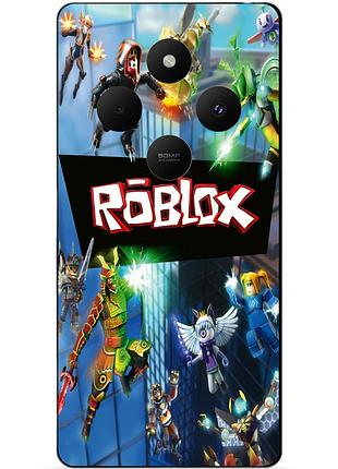 Чехол силиконовый бампер для xiaomi redmi 14c с картинкой roblox роблокс
