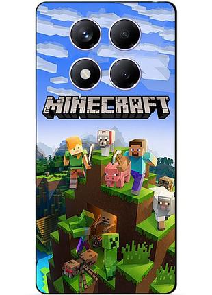 Чехол силиконовый бампер для xiaomi redmi note 14 pro plus 5g с рисунком minecraft майнкрафт
