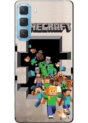 Силіконовий чохол бампер для infinix hot 50 (x6882) з картинкою minecraft майнкрафт