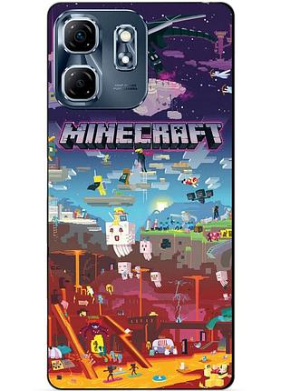 Чехол силиконовый бампер для infinix smart 9 (x6532) игра minecraft майнкрафт