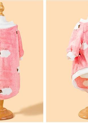 Махрова кофта для собак pet style "баранчик" рожевий xl