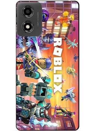 Силіконовий чохол бампер для motorola moto e14 з картинкою роблокс roblox