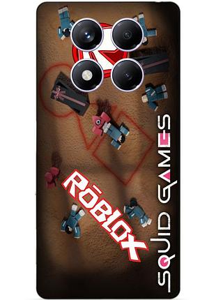 Силіконовий чохол бампер для xiaomi poco x7 з малюнком roblox гра в кальмара роблокс