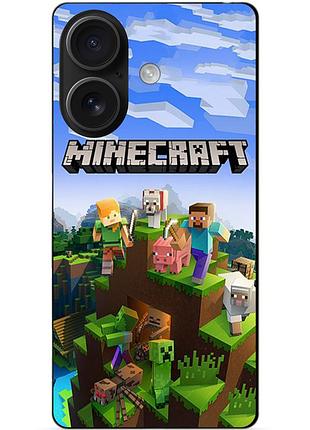 Силіконовий чохол бампер для iphone 16 з малюнком minecraft майнкрафт