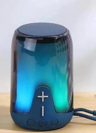 Портативная колонка с bluetooth беспроводная с rgb подсветкой оригинал, мощная блютус колонка tg652 синяя shop