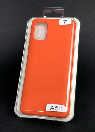 Чохол силіконовий для телефону samsung a51/a515 silicone orig full no7 new apricot 4you