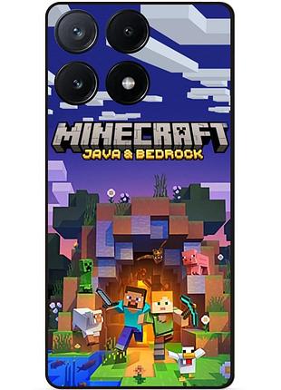 Чехол силиконовый бампер для infinix note 40 (x6853) с картинкой майнкрафт minecraft