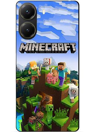 Чехол силиконовый бампер для xiaomi poco x7 pro с рисунком minecraft майнкрафт