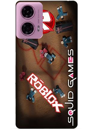 Силіконовий чохол бампер для motorola moto g85 5g з малюнком roblox гра в кальмара роблокс