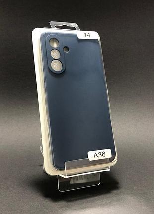 Чохол силіконовий для телефону samsung a36 silicone orig full №14 dark blue 4you
