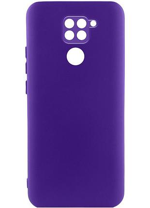 Чехол на xiaomi redmi note 9 / xiaomi redmi 10x фиолетовый матовый с защитой камеры для сяоми редми нот 9