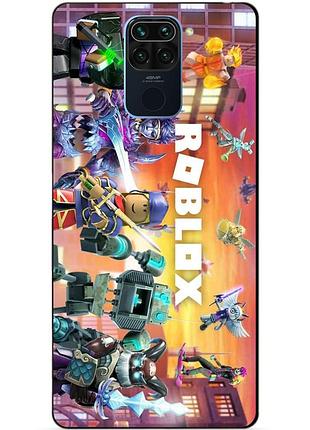 Чехол силиконовый бампер для xiaomi redmi note 9 с картинкой роблокс roblox