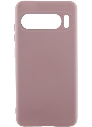 Чехол на google pixel 9 / google pixel 9 pro розовый матовый силиконовый с микрофиброй чехол на гугл пиксель 9