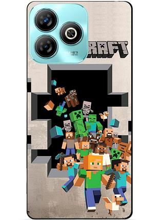 Чехол силиконовый бампер для zte nubia v60 design с картинкой minecraft майнкрафт
