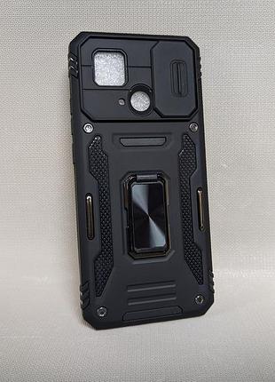 Xiaomi redmi 10c черный противоударный чехол накладка ring magnet camera slide с кольцом