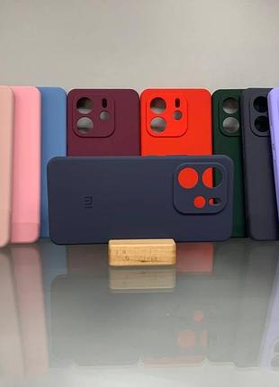 Xiaomi note 14 4g | противоударный чехол с логотипом | soft touch | синий