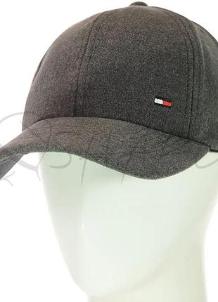 Бейсболка кашемировая tommy hilfiger boh18130 темно-серый