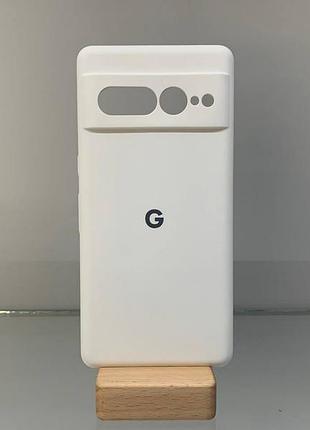 Google pixel 7 pro | противоударный чехол с логотипом | soft touch | белый