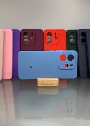 Xiaomi note 14 4g | противоударный чехол с логотипом | soft touch | синий