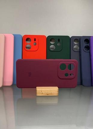 Xiaomi note 14 4g | протиударний чохол з логотипом | soft touch | бордовий