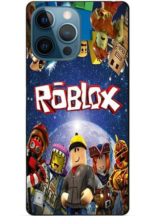 Чехол силиконовый бампер для iphone 15 pro с рисунком роблокс roblox