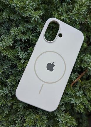Чехол iphone 16 magsafe софт тач мягкий противоударный белый