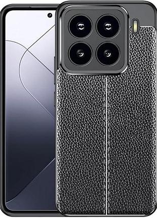 Противоударный чехол autofocus leather xiaomi 15 черный