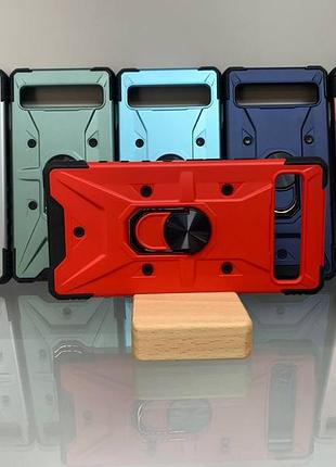 Google pixel 6 красный противоударный чехол накладка ring magnet с кольцом