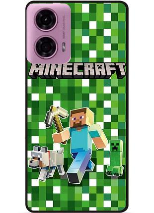Силіконовий чохол бампер для motorola moto g24 power стів minecraft кріпер майнкрафт