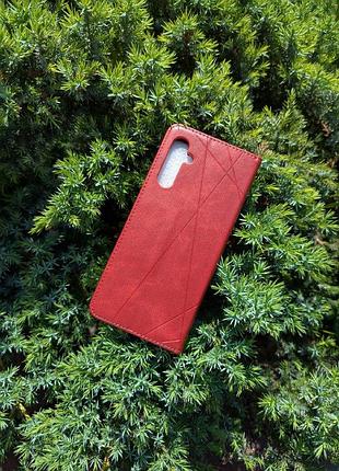Шкіряний чохол книжка для samsung a05s червоний