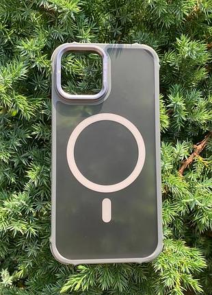 Чехол iphone 13 / iphone 14 с подставкой для камеры magsafe tpu matte противоударный