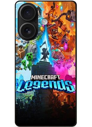 Чехол силиконовый бампер для iphone 16 игра майнкрафт minecraft