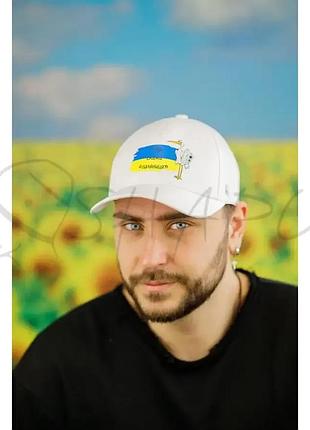 Бейсболка жіноча котонова патріотична паляниця з регулятором розміру п'ятиклинка braxton 1503 білий